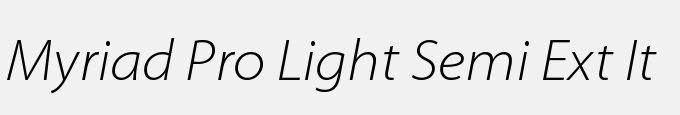 Myriad Pro Light Semi Extended Italic